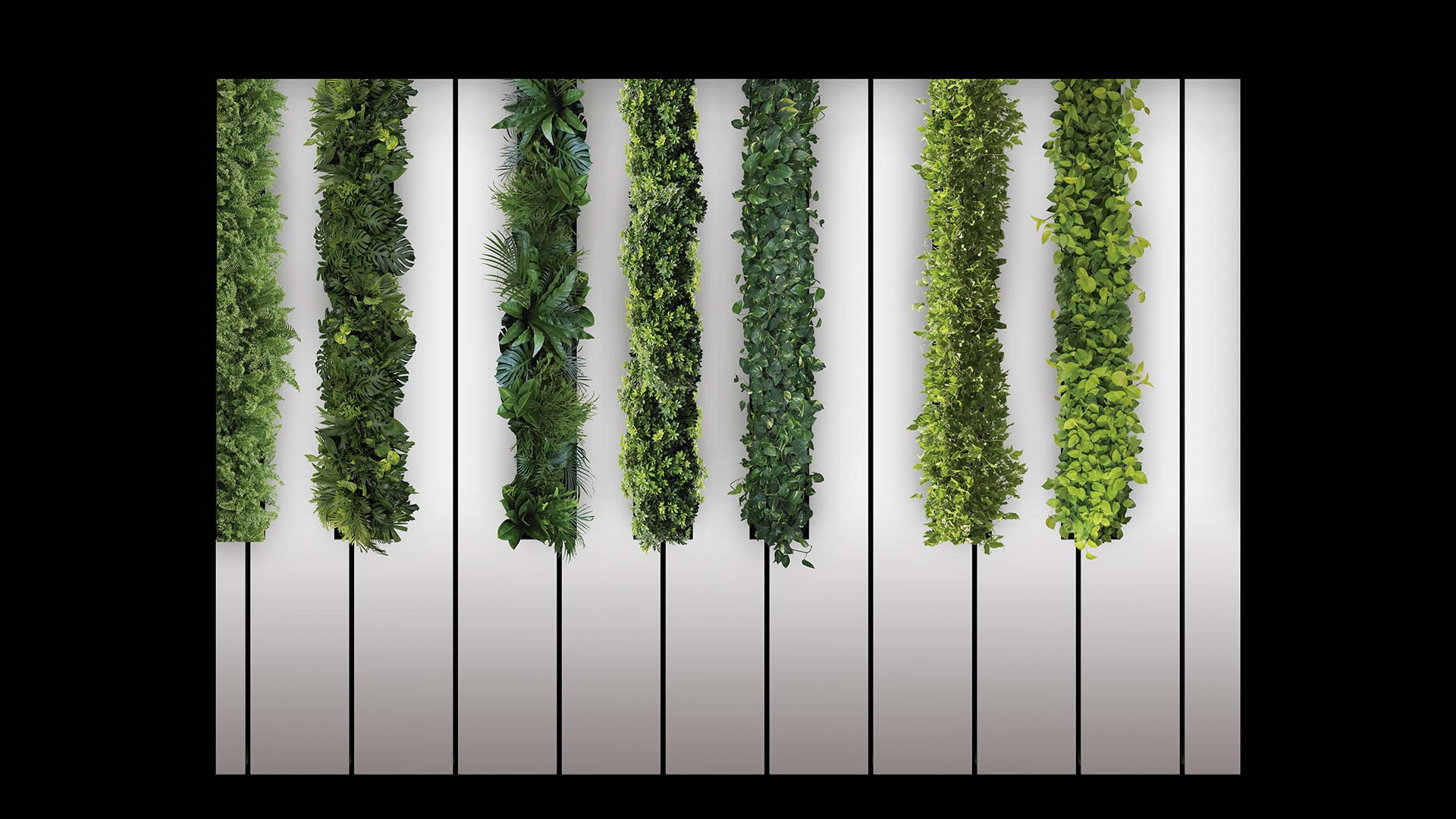 piano with plants